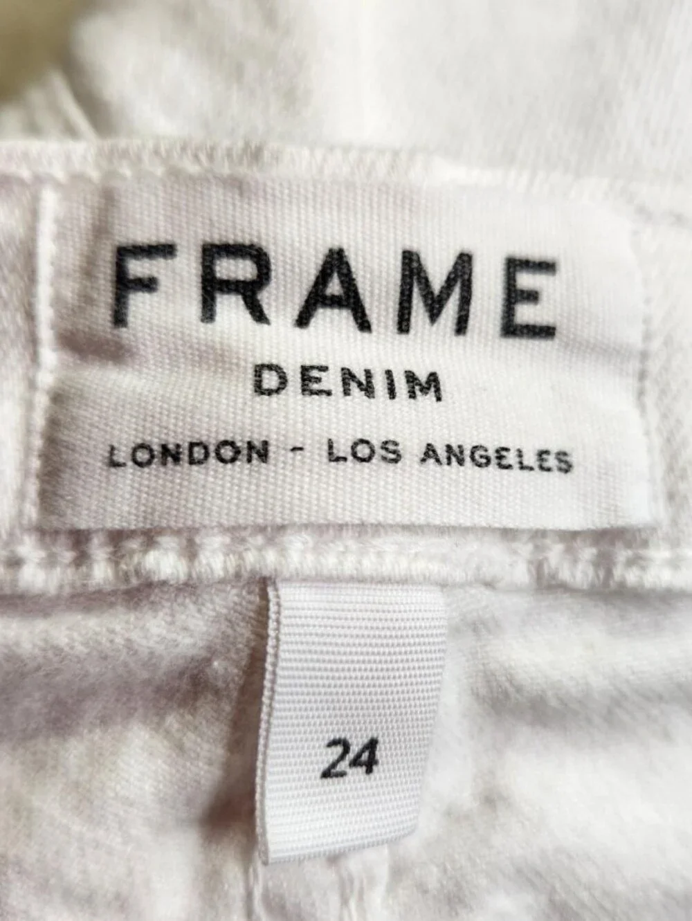 Frame Le Cuttoff Lace-Up White Denim Shorts Size 24
